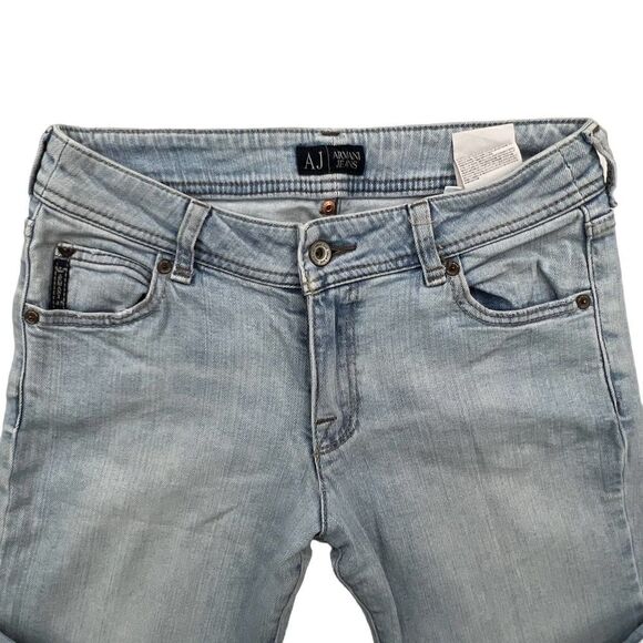 Pre-loved AJ Armani Jeans Women Washed Denim Jeans Straight Leg Pants US 26 - Picture 5 of 13